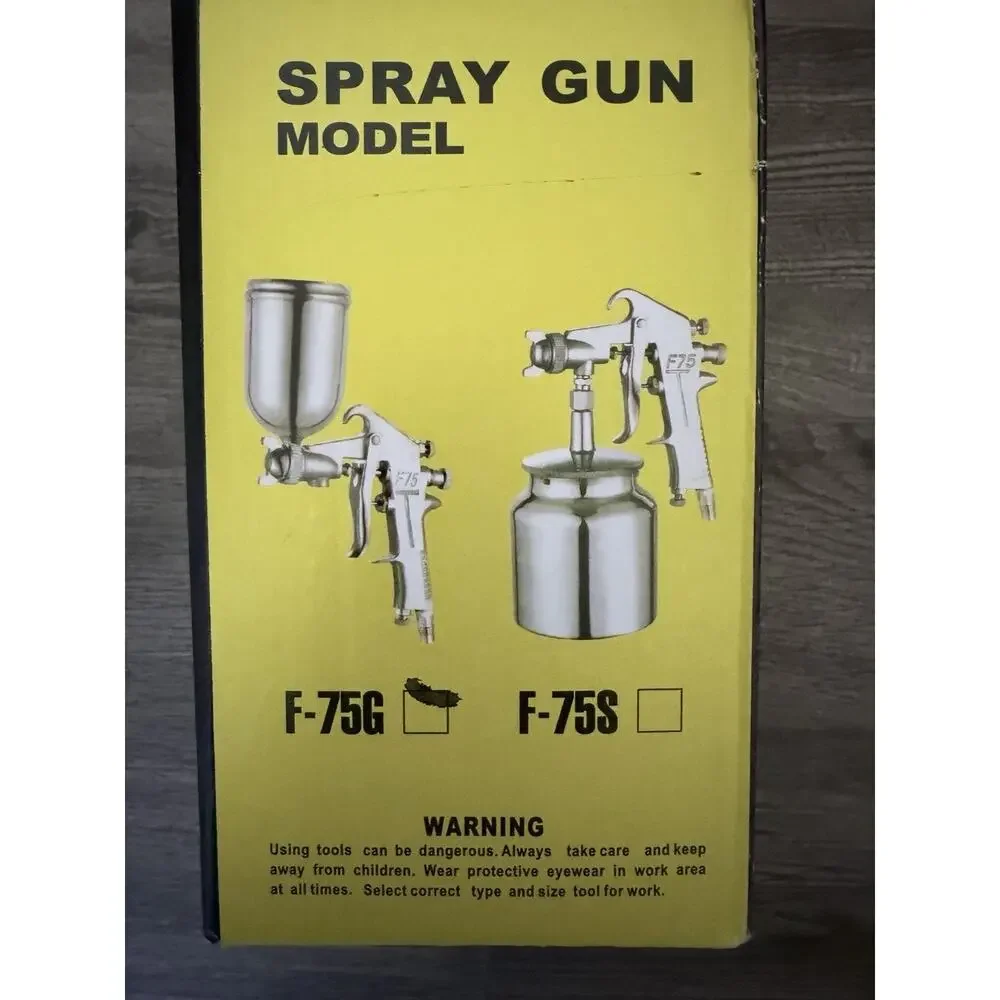 Paint Spray Gun Model F75G with Brass Nozzle New In Box